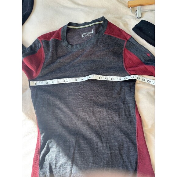 Smartwool Mens M Gray Red Intraknit 200 Thermal Merino Base Layer Crew T-Shirt - Picture 7 of 9